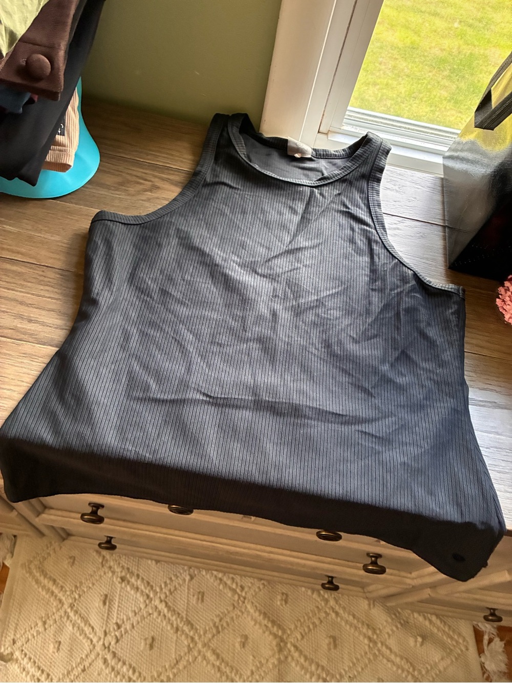 Calia Ribbed Black Tank Top - Size L